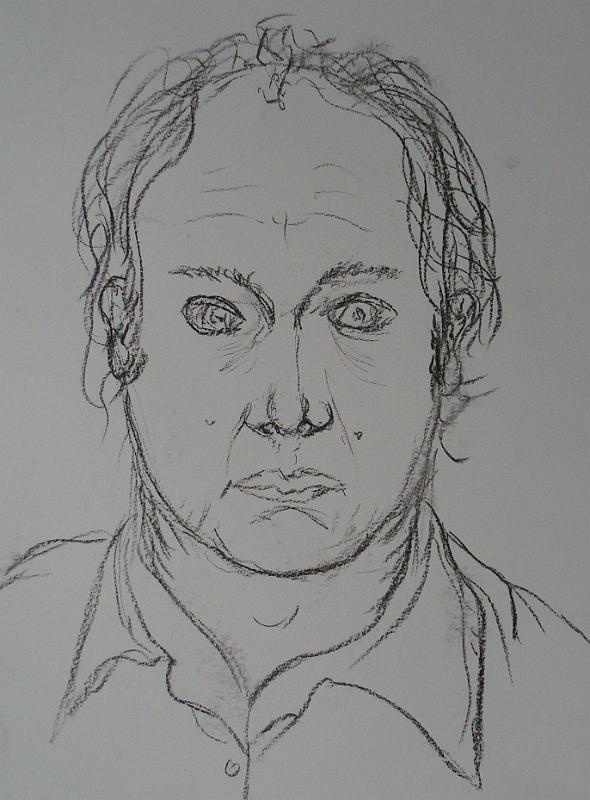 Stefan Bittner, Selbstportrait frontal, 2007, Kohle-Papier, 30x42.jpg